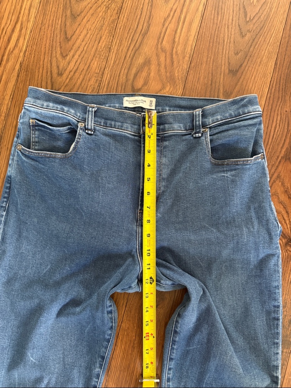Abercrombie & Fitch Midwash Blue Women's Super Skinny Ankle High Rise Jeans - Picture 7 of 11